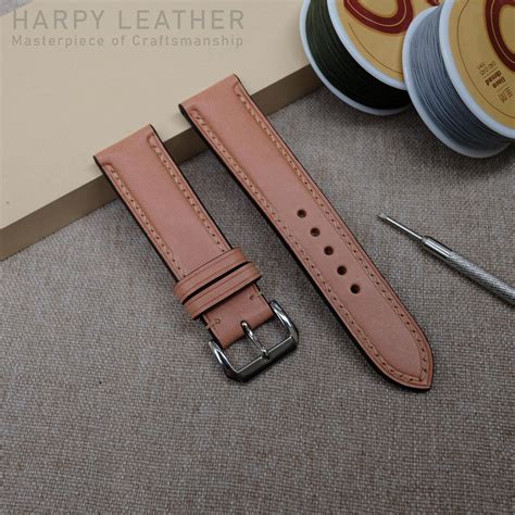 Blue leather watch strap - handmade leather watch strap & band