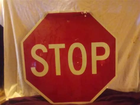 VINTAGE DISTRESSED AUTHENTIC Retired "STOP" Highway/Road Sign 30" X 30" $75.00 - PicClick
