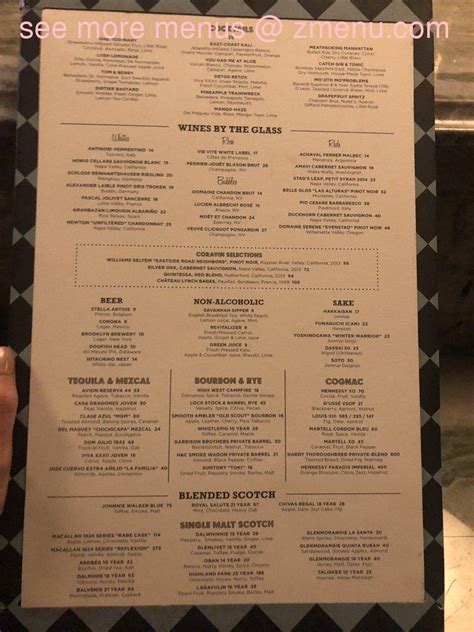 Menu at CATCH restaurant, Las Vegas