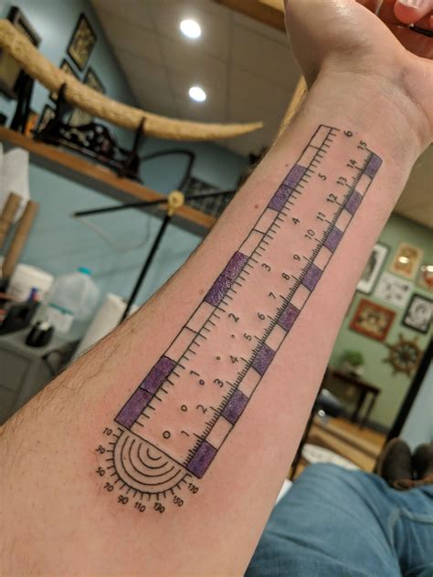 Functional accurate ruler with diameter gauge and protractor, done by Joe at Old Florida ...