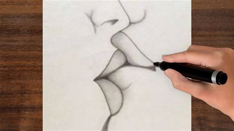 How To Draw A Kissing Lips , Easy Drawing Tutorial ! Drawing For Kiss Step By Step - YouTube