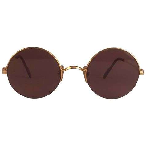 New Cartier Mayfair Round Half Frame Gold 47mm Brown Lens France Sunglasses at 1stDibs | cartier ...