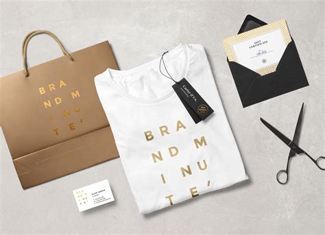 Free Branding Mockup Scene | T-Shirt, Envelop, Business Card & Shopping Bag - Good Mockups