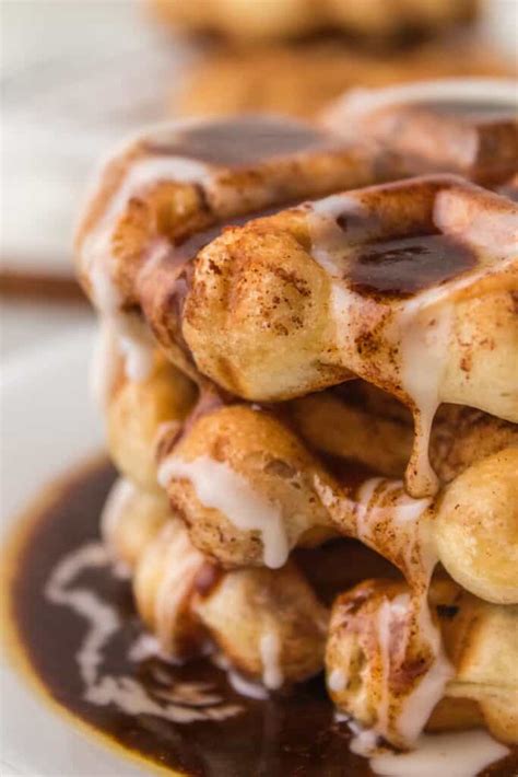 Cinnamon Roll Waffles - The Salty Marshmallow