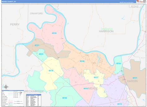 Meade County, KY Wall Map Color Cast Style by MarketMAPS - MapSales