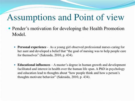 PPT - Pender’s Health Promotion Model PowerPoint Presentation, free ...