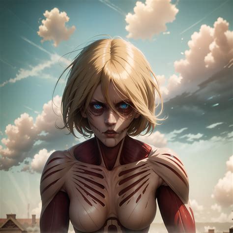 Anime girl with blue eyes and skeleton body in the clouds, Anime epic artwork, A scene from the ...