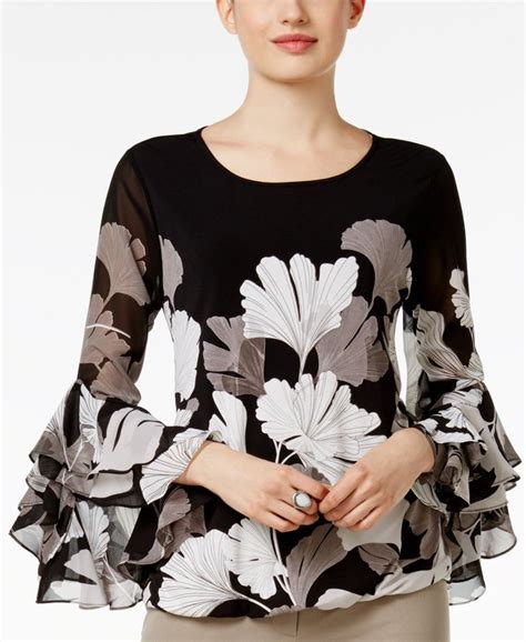 Alfani Ruffled Blouson Top, Only at Macy's - Women - Macy's | Fashion ...