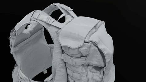 Bulletproof Ballistic Vest with Backpack - 3D Model by Albin