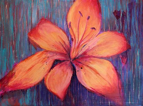 Fire Lily Painting by Yasmin French | Saatchi Art