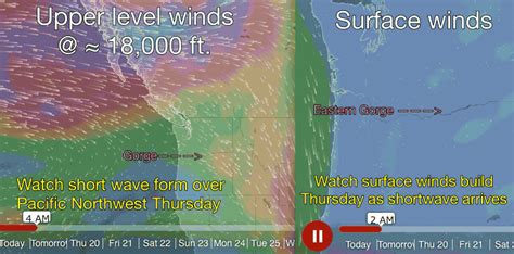 West Coast Wind Blog: Dissection of how the Gorge wind goes from MILD to WILD. – Blog ...