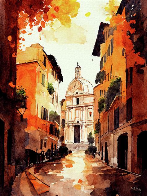 Streets of Rome Painting by Naxart Studio - Fine Art America