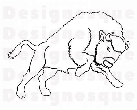 Bison Outline SVG Bison Svg Buffalo Svg Bison Clipart | Etsy