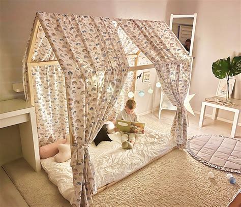 Canopy Bed Montessori Bed Children Play Tent House Bed - Etsy