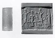Cylinder seal with cultic scene | Assyro-Babylonian | Neo-Assyrian / Neo-Babylonian | The Met