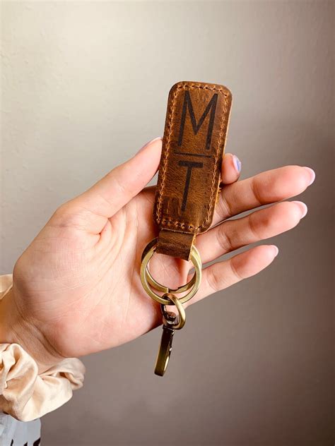 PERSONALIZED Leather Keychain Custom Leather Keychain - Etsy