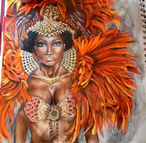Colour Pencil drawing of a woman in a carnival costume | Color pencil drawing, Women figure ...