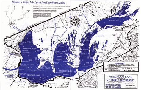 Reelfoot Lake Area Map for Northwest Tennessee