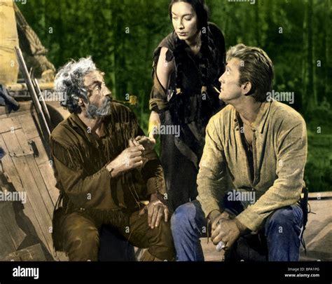 ARTHUR HUNNICUTT ELIZABETH THREATT & KIRK DOUGLAS THE BIG SKY (1952 Stock Photo, Royalty Free ...