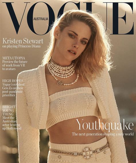 Kristen Stewart in Chanel on Vogue Australia February 2022 cover by Lachlan Bailey ...