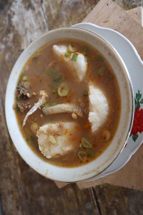 Coto Makassar Food from Indonesia with Some Meat and Lontong Stock ...