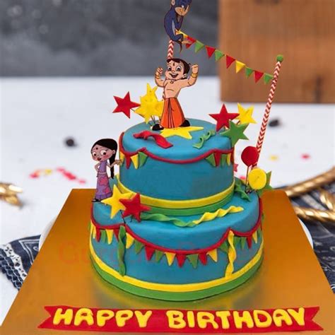 2-Tier Chhota Bheem Birthday Cake | Gurgaon Bakers