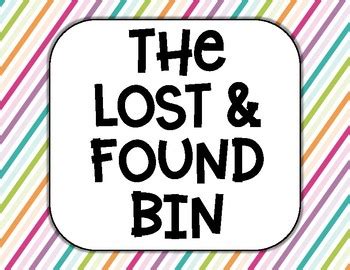 Lost and Found Bin Printable Sign Poster FREEBIE by Everyday With Ms K