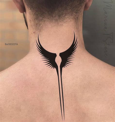 Black Angel Wings Temporary Tattoo for Men Demon Wings - Etsy UK