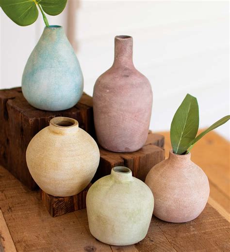 Pastel Ceramic Bud Vases, Set of 5 | VivaTerra