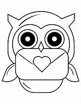 Printable Owl With Love Letter Coloring Page sketch template