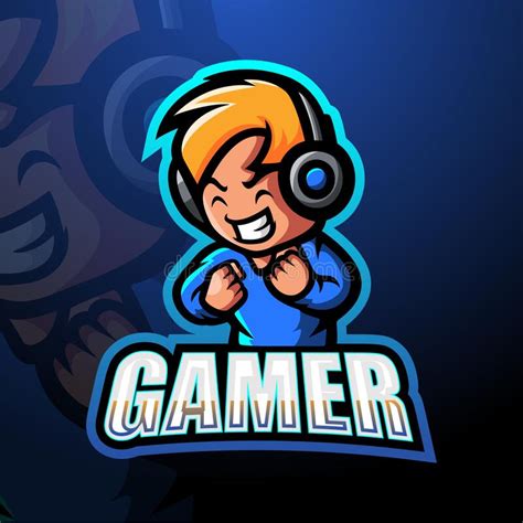 Gamer boy mascot esport logo design. Illustration of Gamer boy mascot esport logo design royalty ...