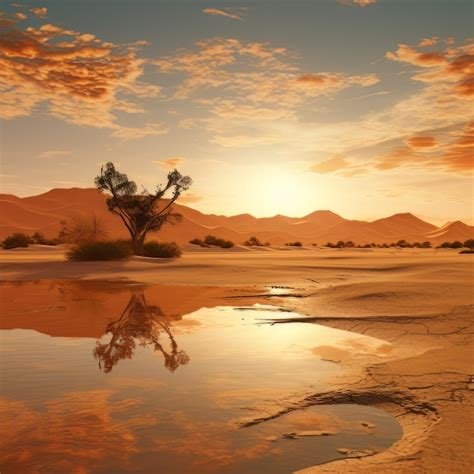 Premium AI Image | Desert mirage mirage nature background photos