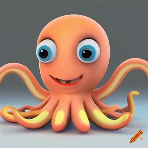 Cute smiling octopus character