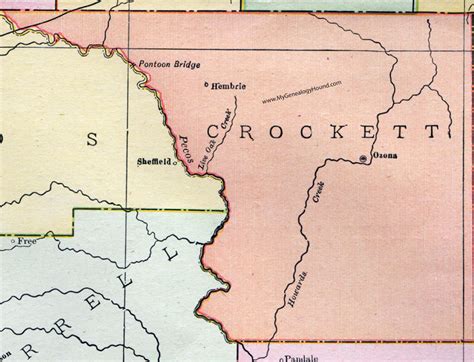 Crockett County, Texas, Map, 1911, Hembrie, Ozona