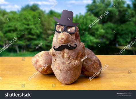 Funny Potato Portrait On Nature Background Stock Photo 1643427718 ...