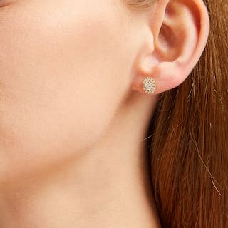 Lab-Created Diamonds by KAY Oval-Cut Halo Stud Earrings 3/4 ct tw 10K ...