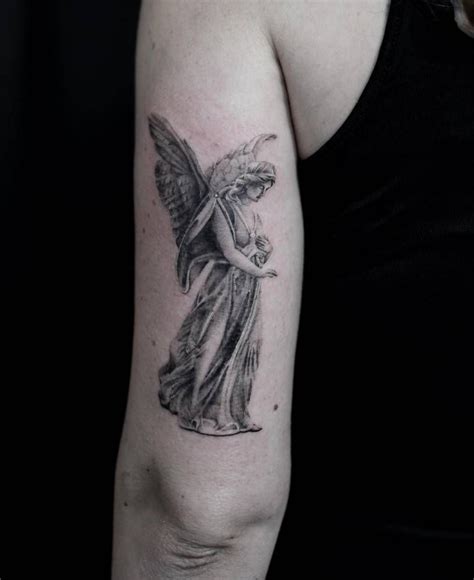 GUARDIAN ANGEL | Angel tattoo for women, Black ink tattoos, Guardian angel tattoo