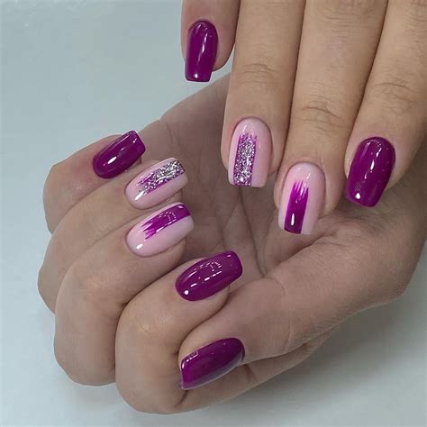 Pin by Diana Pazyuk on Ногти | Purple glitter nails, Fake nails designs, Purple nails
