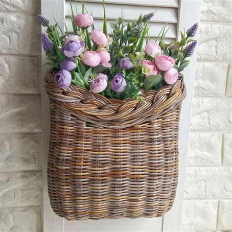 Wicker Flower Basket - Etsy