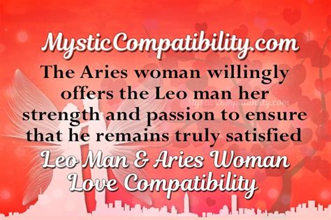 Leo Man Aries Woman Compatibility - Mystic Compatibility