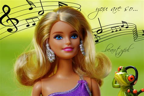 Beauty barbie and music notes free image download