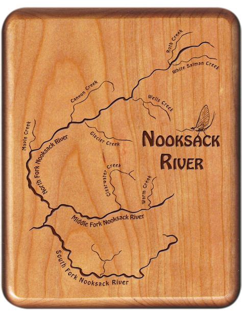 Nooksack River Map Fly Box - Washington - Cherry Wood | Custom flies, Fly box, Nooksack