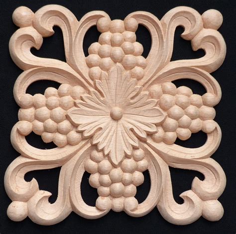 Wooden Rosettes Handcarved Decorative Wood Applique - Etsy