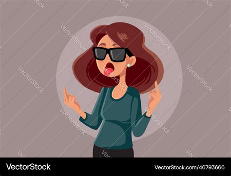 Arrogant woman flipping people off cartoon Vector Image