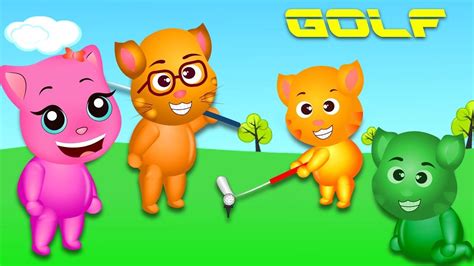 Finger Family Funny Cats | Funny Cats playing golf Finger Family Rhyme For Kids | Garage color ...