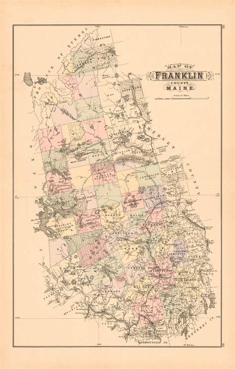 Colby's 1884 Map of Franklin County Maine - Art Source International