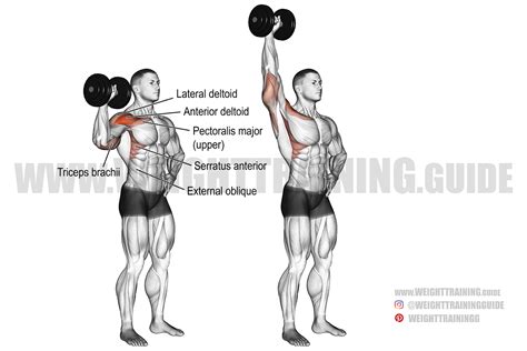 Dumbbell one-arm shoulder press instructions and video