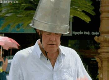 Funny GIF: Man with Silver Hat and Umbrella