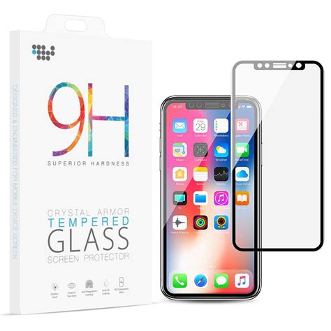 Apple iPhone X Screen Protector, by Insten Full Coverage Clear Tempered Glass Screen Protector ...