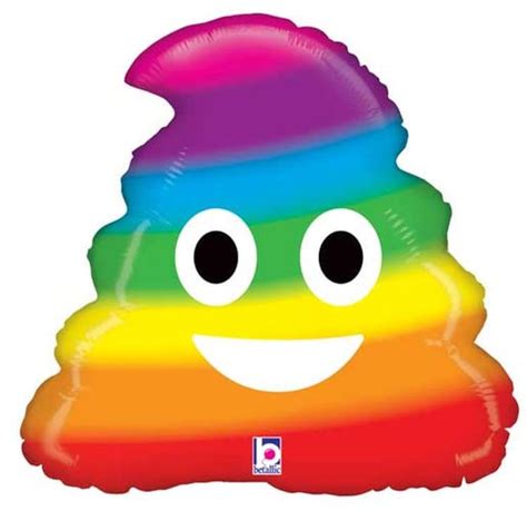 Rainbow Poo Emoji Balloon Poop Emoji Funny Balloon Poo | Etsy